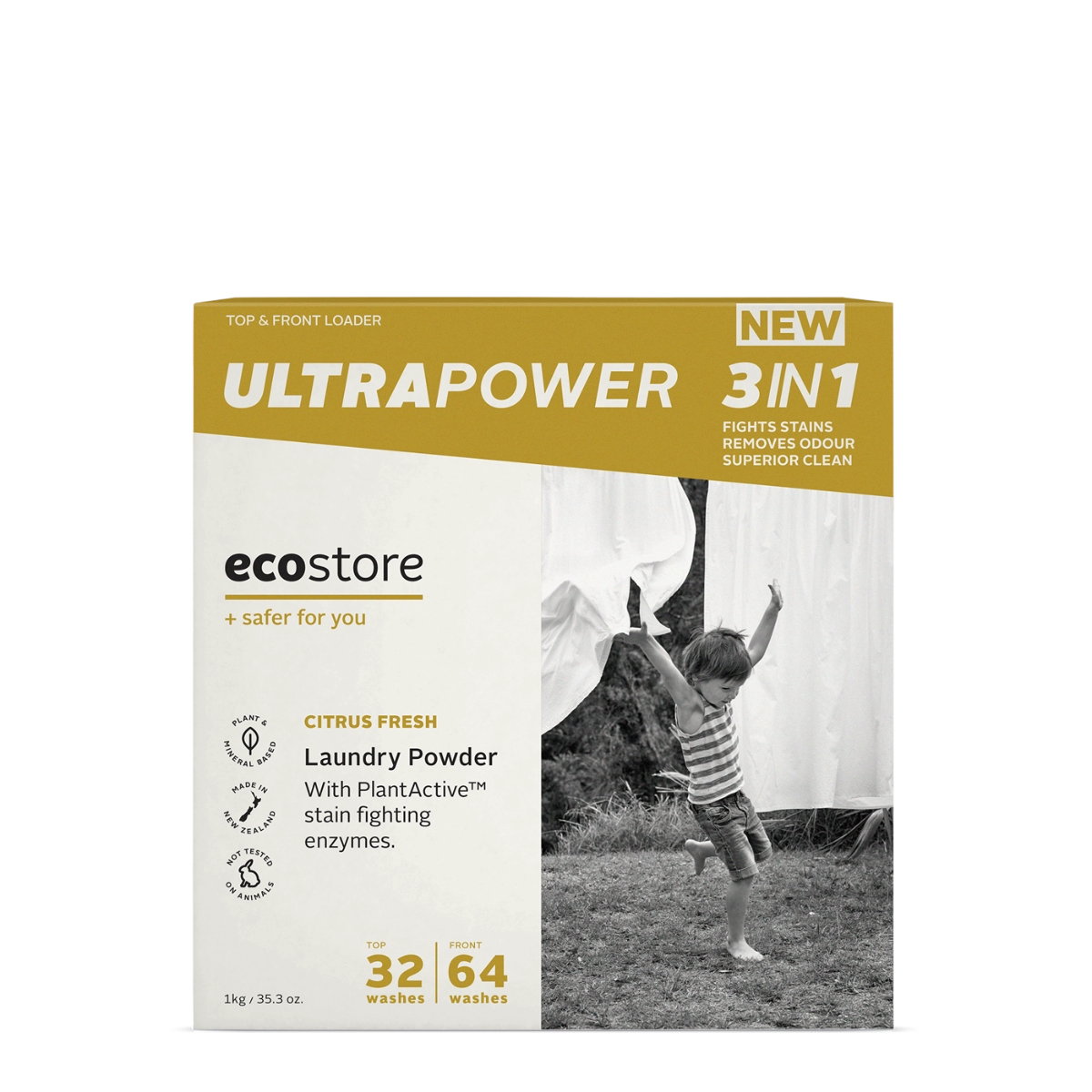 Ecostore Ultra Power 3 in 1 Laundry Powder 1kg - Citrus Fresh