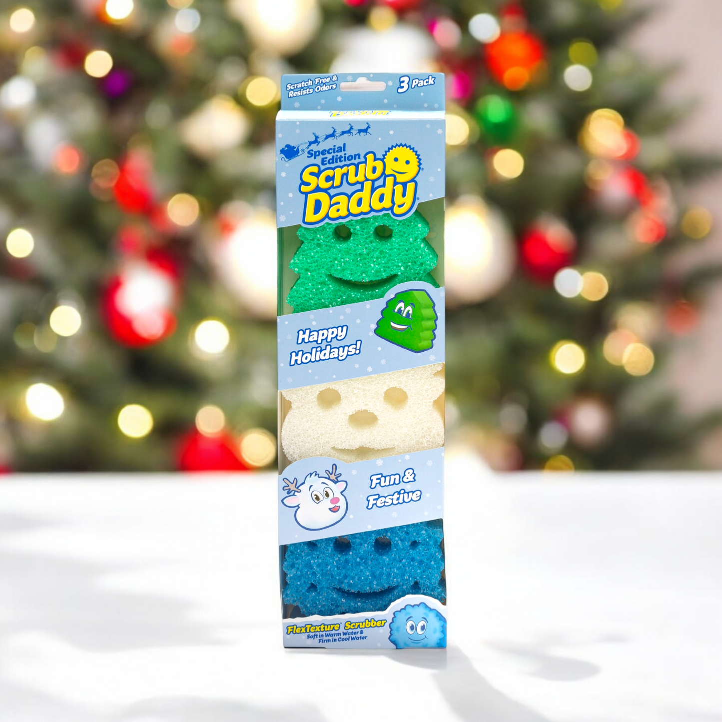 Scrub Daddy 🎄 Christmas Shapes ❄️ Special Edition 3-Pack! 🎅🏼