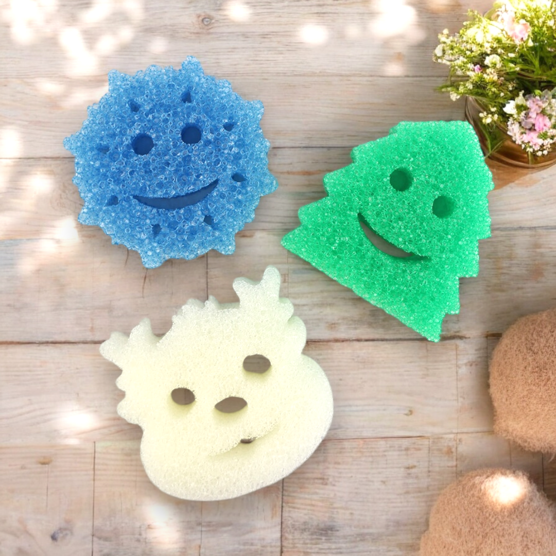 Scrub Daddy 🎄 Christmas Shapes ❄️ Special Edition 3-Pack! 🎅🏼