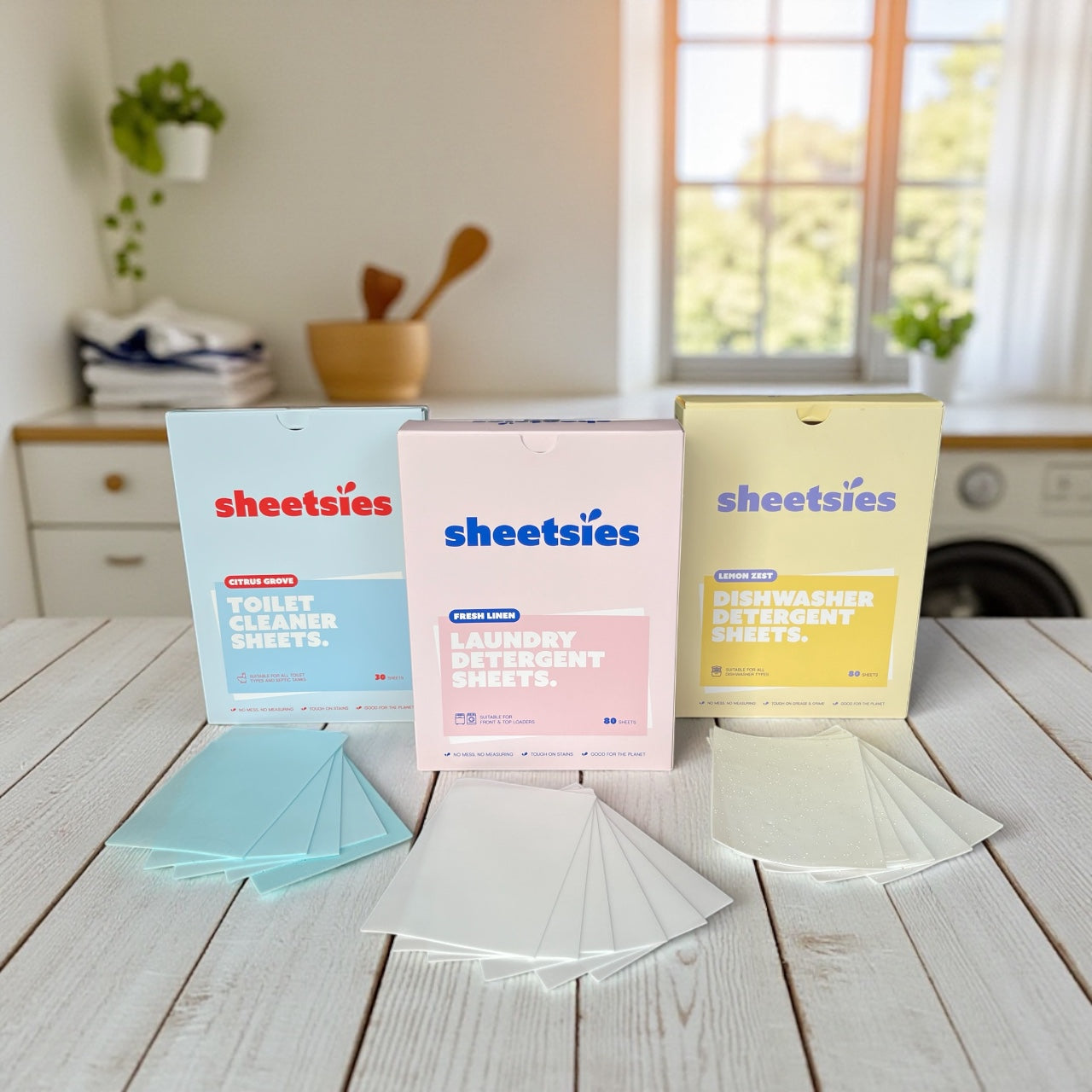 Sheetsies Bundle - Laundry 80pk, Dishwash 80pk, Toilet 30pk.
