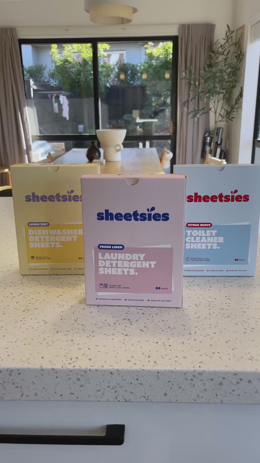 Sheetsies Bundle - Laundry 80pk, Dishwash 80pk, Toilet 30pk.