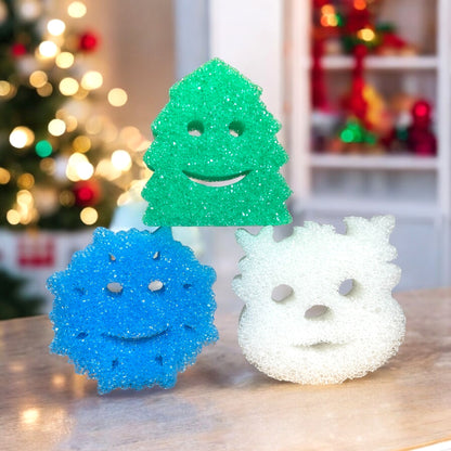 Scrub Daddy 🎄 Christmas Shapes ❄️ Special Edition 3-Pack! 🎅🏼